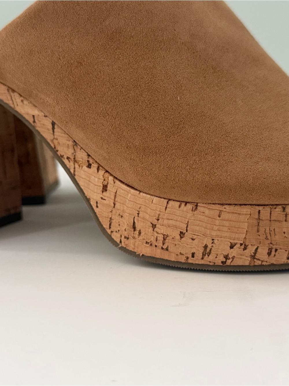 Universal Thread Beige Faux Suede Block Heel Open Toe Mules for Women size 9 - Picture 12 of 14